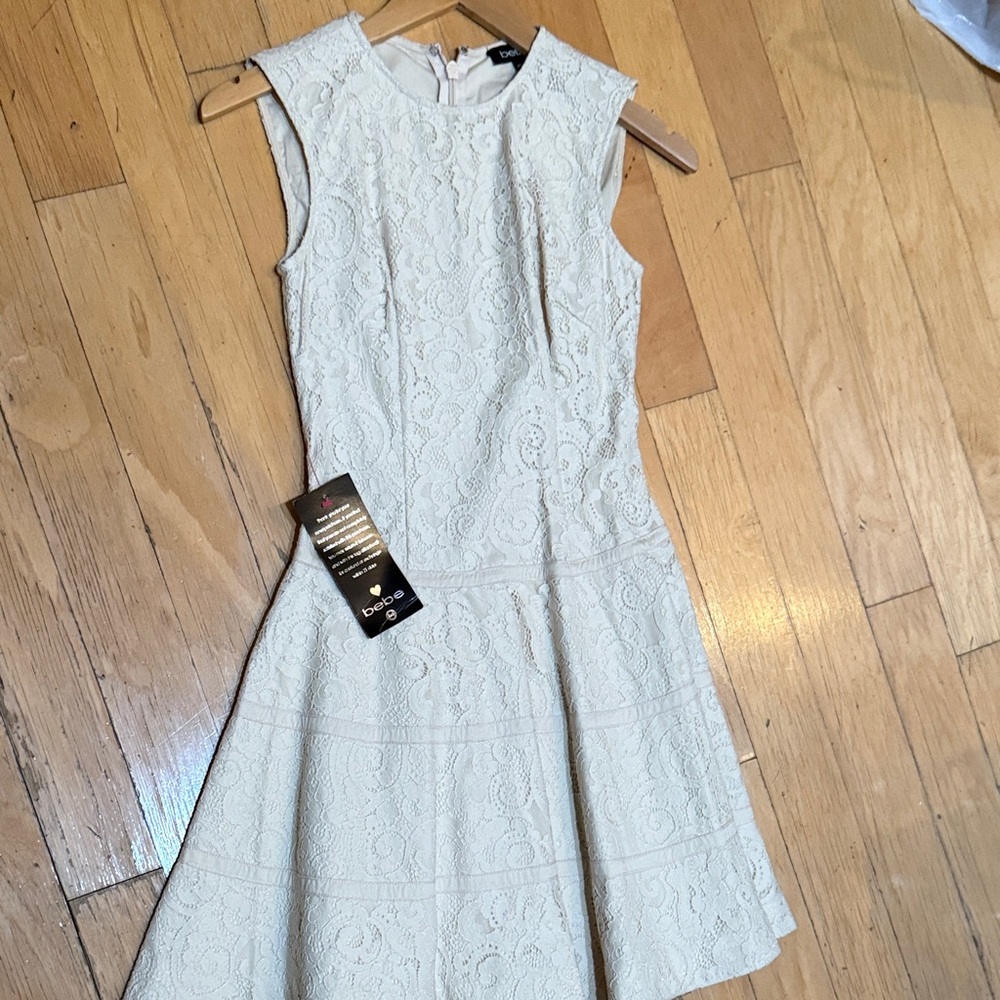 Bebe Ivory Lace Mini Dress